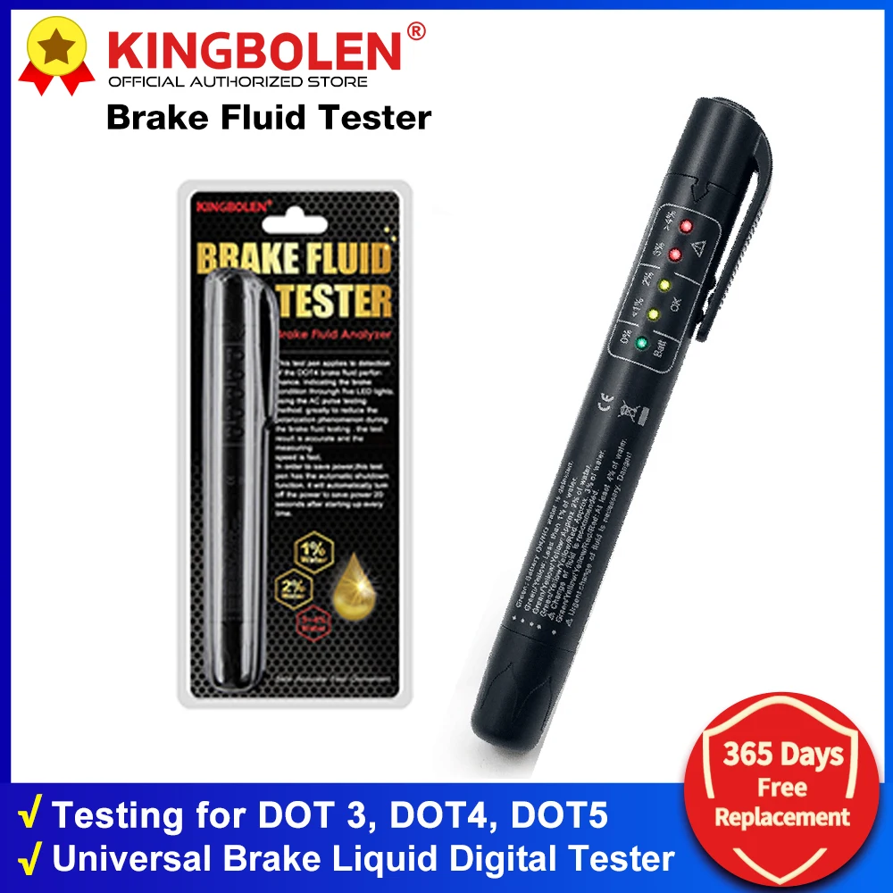 

Auto Liquid testing Brake Fluid Tester pen 5 LED indicator Digital display for DOT3/DOT4 electronic pen brake fluid oil tester