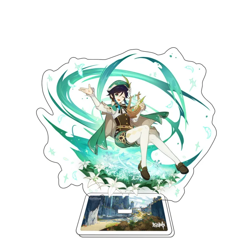 Аниме игра Genshin Impact Кукла акриловая рамка модель игрушка орех Zhongli и Kamisato Ayaka