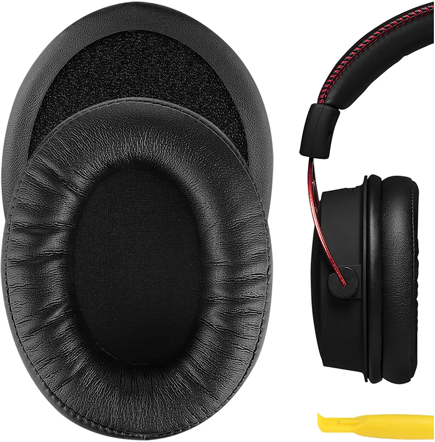 

Geekria QuickFit Protein Leather Replacement Ear Pads for HyperX Cloud Alpha Gaming Headphones Ear Cushions, Headset Earpads