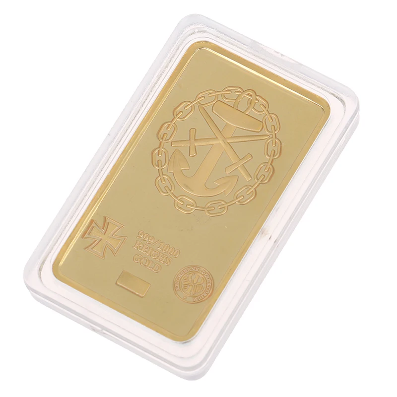 

German Commemorative Coin Battleship Square Gold-plated Nugget Gold Coin Collection Commemorative Foreign Currency
