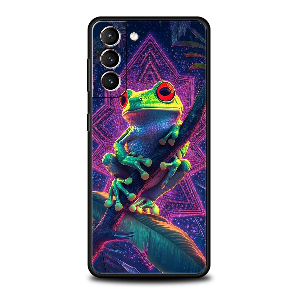 Фото Чехол для телефона Samsung Galaxy S25 Edge S24 S23 S22 S20 S21 FE Ultra S10 S10E Plus 5G, мягкий TPU, с реалистичным принтом лягушки №4