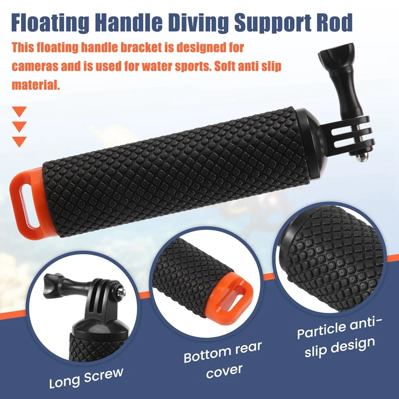 Фото Waterproof Handheld Underwater Sport Selfie Stick Monopod Pole Floating Hand Grip Diving Handle Tripod Mount For Gopro HD Hero S №4