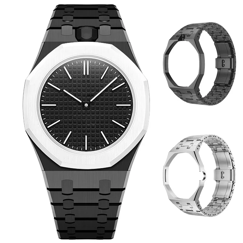 Фото Комплект для модификации карманных часов Swatch AP Royal POP: металлический корпус 2-в-1 + силиконовый ремешок, превращающий их в наручные часы, с дышащим резиновым браслетом. №4