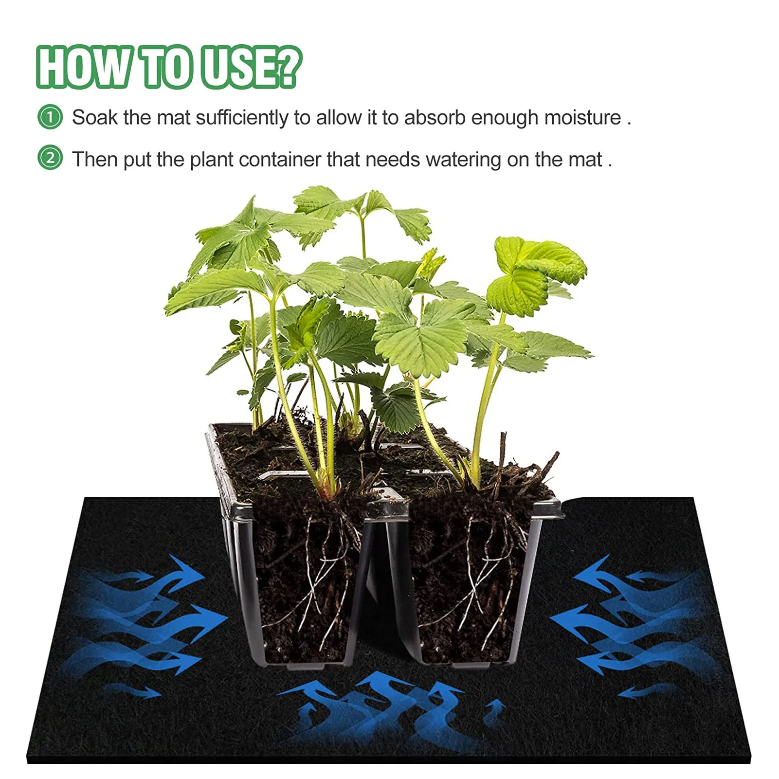 

Self-Watering Capillary Mat Automatic Plant Watering System 10Pcs Watering Pads With Plant Labels Easy To Absorb Gardening