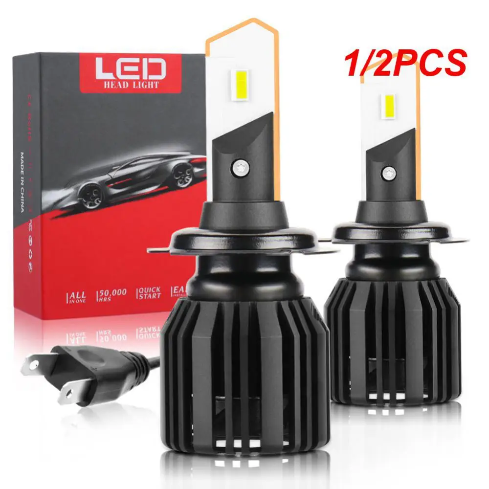 

1/2PCS Car Headlight Bulbs 6000k Durable Ip68 Waterproof High Luminous Minimalist Design Car Supplies Automobile Fog Light