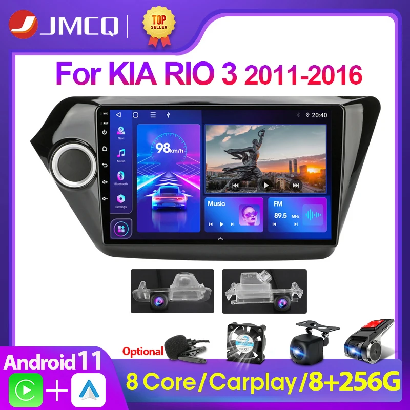 2Din Android 11 4G+WiFi Car Radio Multimedia DVD Player GPS Navigation for Kia RIO 3 2011-2016 Stereo 2.5D+IPS Head Unit Carplay