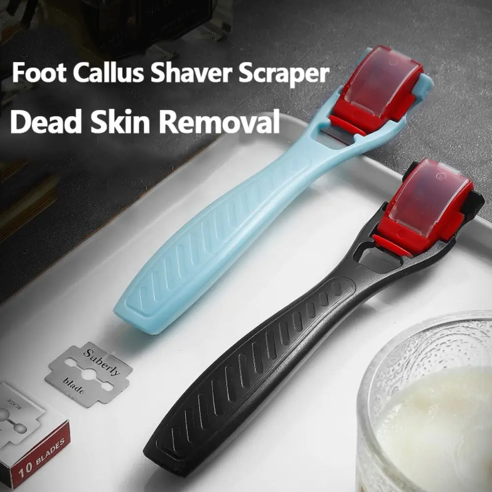 

1Pcs Foot Callus Shaver Scraper Heel Hard Skin Remover Razor with Dander Container 10pc Replaceable Blades Pedicure Care Tools