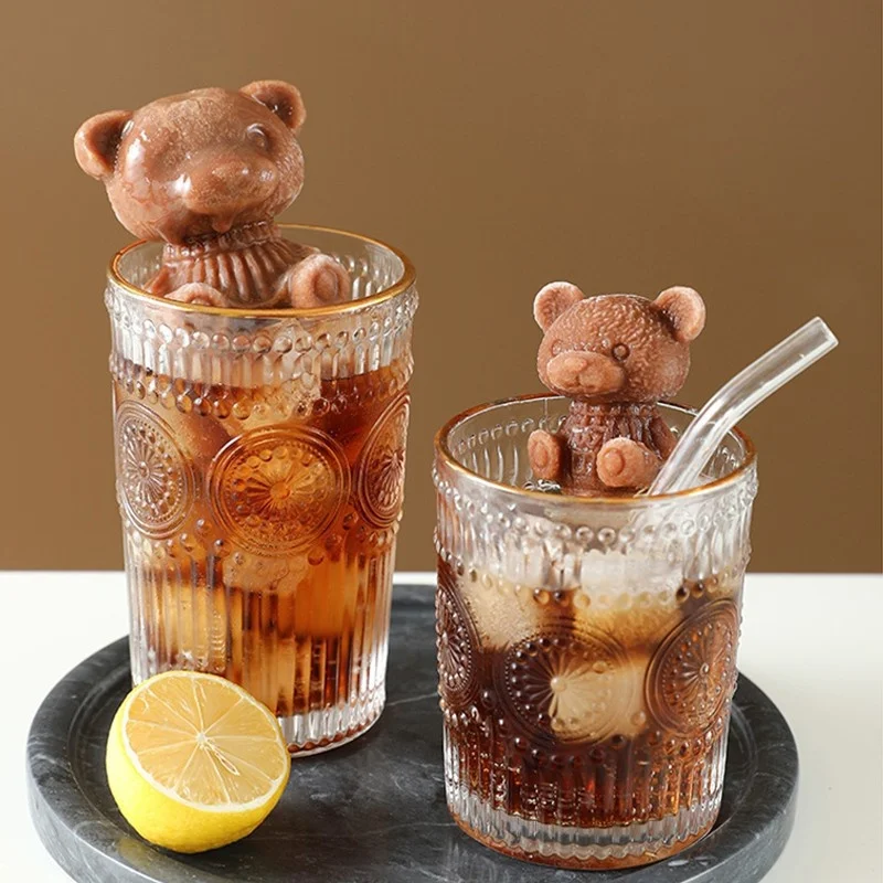 

3D Ice Cube Machine Bear Shape Chocolate Cake Mold Ice Cream DIY Whiskey Cocktail Cold Drink Silicone Mold