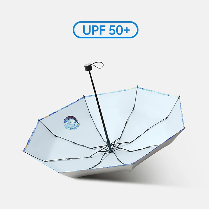 Мини карманный зонт от солнца для девочек ветрозащитный с 8 ребрами в стиле Ван