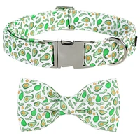 personalized summer dog collar with bowtie avocado fruit dog collar pet dog collar for large medium small dog