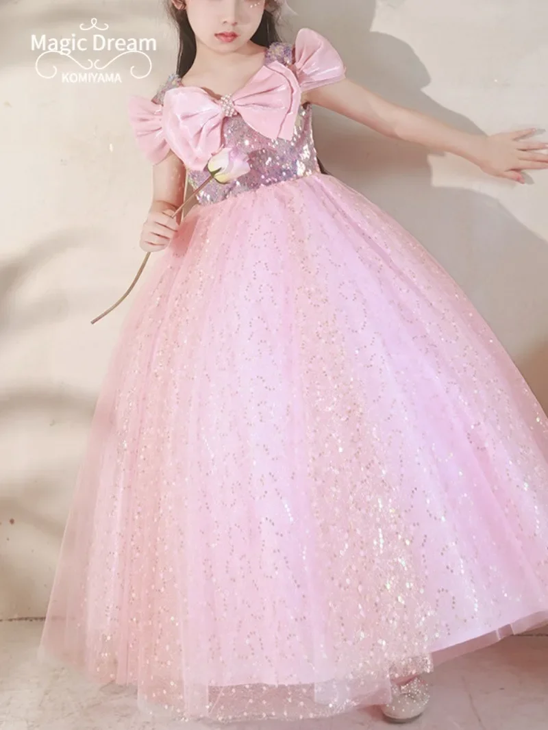 Индивидуальные платья с квадратным воротником и бантом расшитые блестками