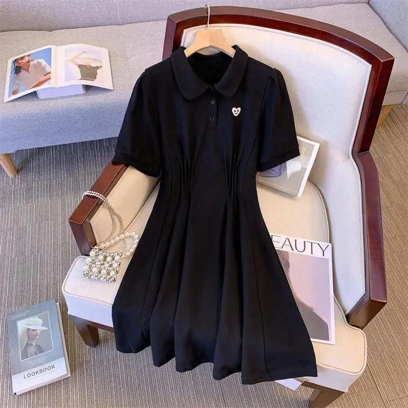 Летние женские элегантные платья-миди хлопковые повседневные платья-поло с