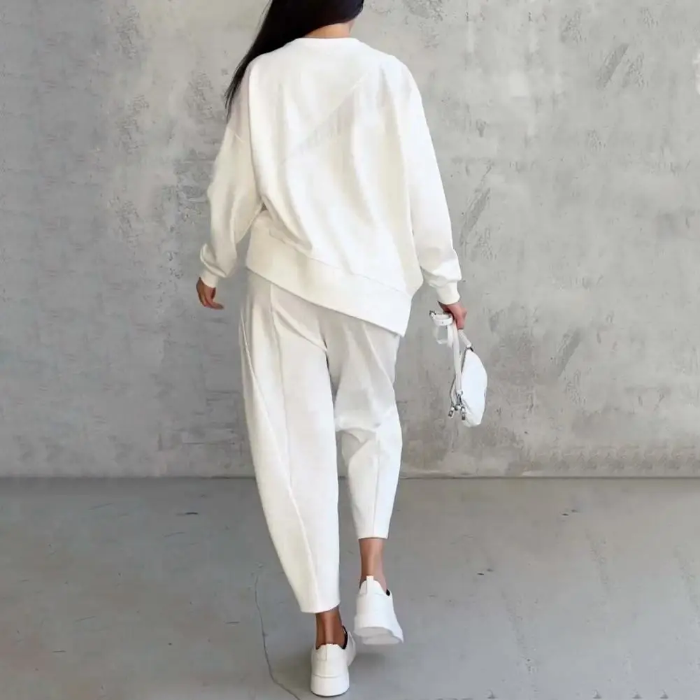 Летний комплект из двух предметов Элегантный женский топа и брюк с асимметричной