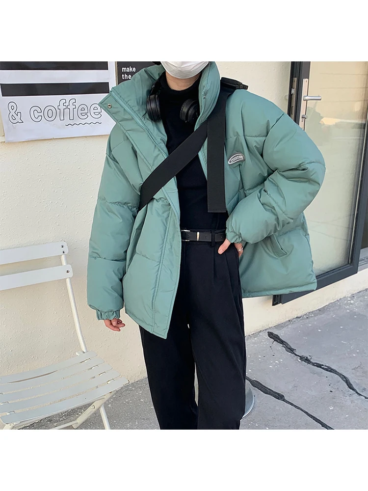 

Женский пуховик с хлопковой подкладкой, однотонный теплый пуховик с длинным рукавом в стиле ретро, Простой повседневный пуховик в стиле пре...