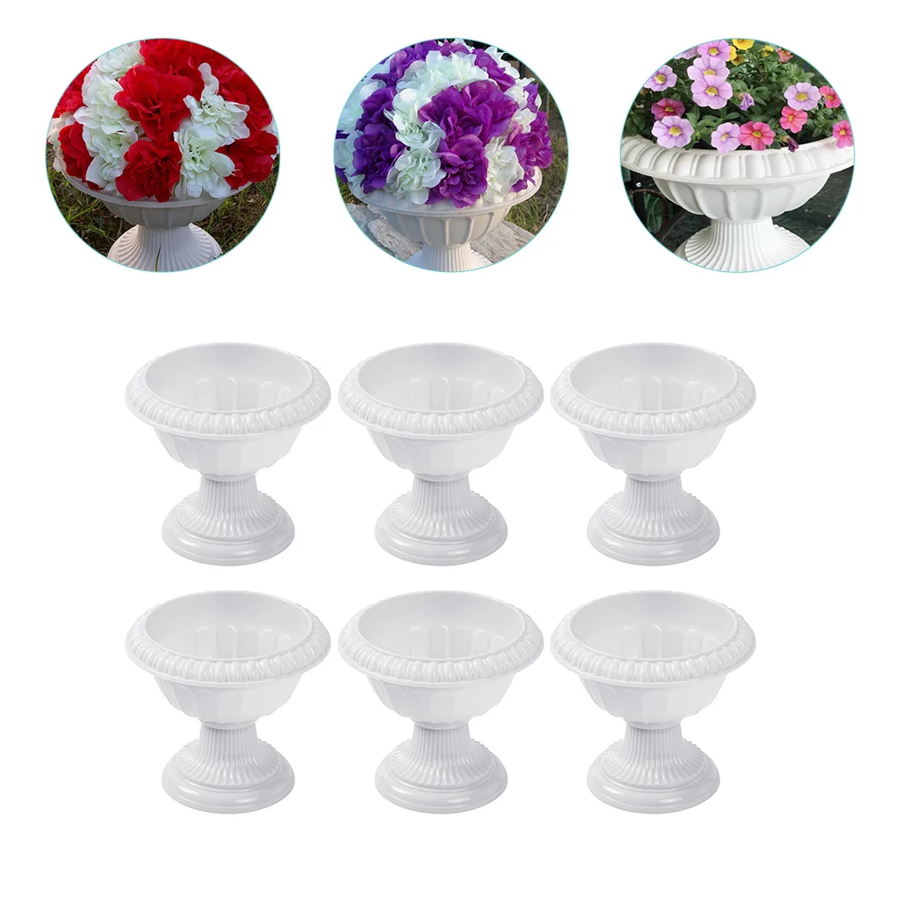 

6pcs Wedding Planter Flower Container European Style Plastic Roman Flowerpots