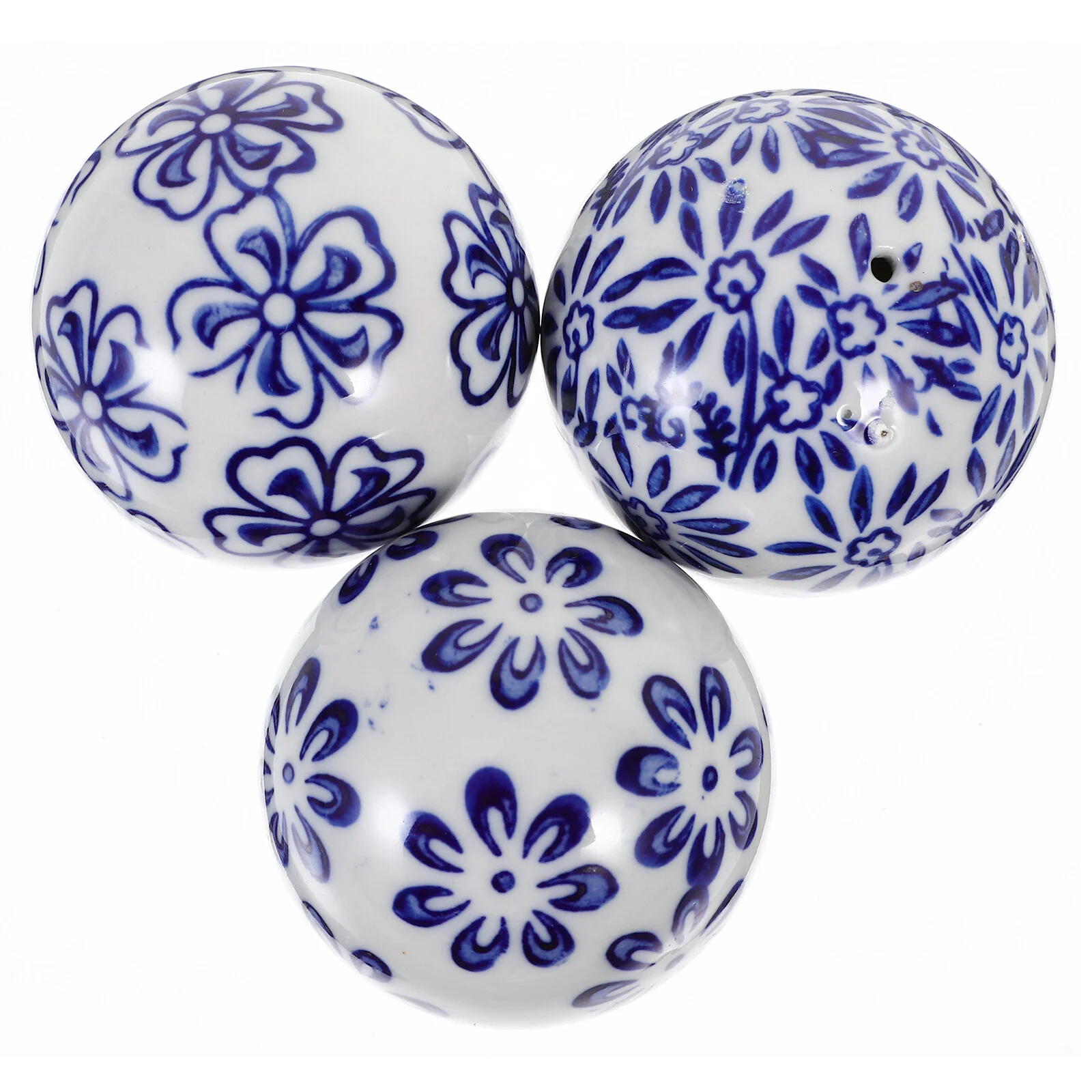 

3 Pcs Ceramic Decorative Ball Retro Outdoor Furniture Small Betta Fish Tank Table