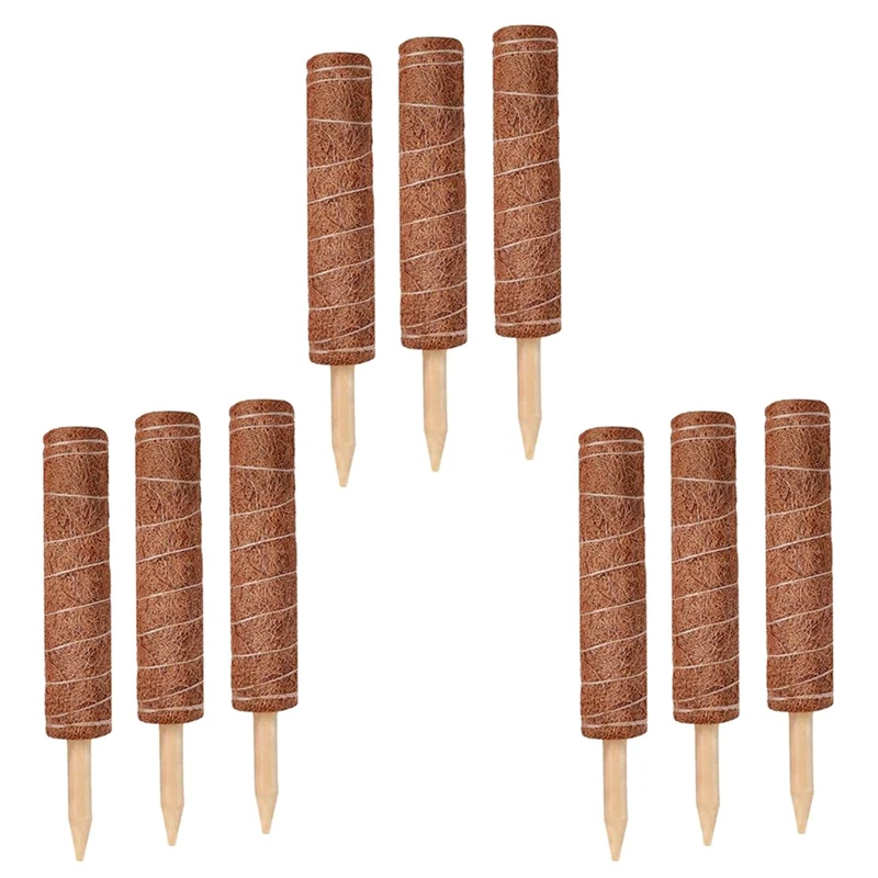 

JFBL Hot 9PCS Plant Climbing Coir Totem Pole Safe Gardening Coconut Palm Stick For Support Plants Climbing Vines And Creepers