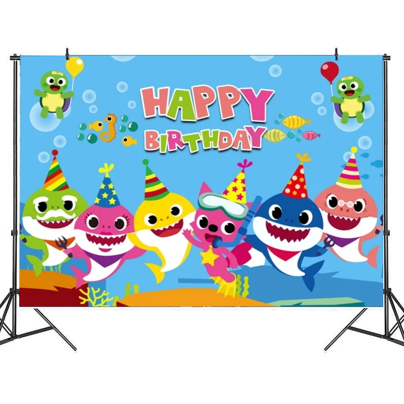 Детские праздничные фоны в виде акулы для вечеринки принадлежности праздничного