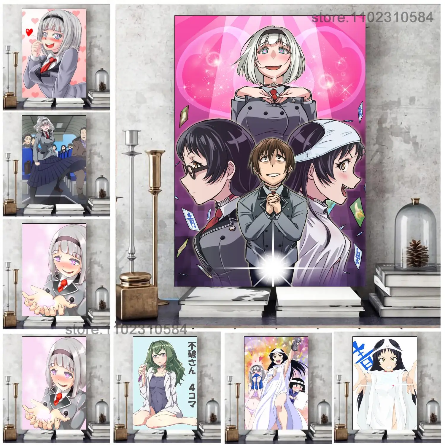 Shimoneta, плакат на стену, искусство на холсте, искусство, плакат, персонализированный подарок, современная семейная спальня, живопись