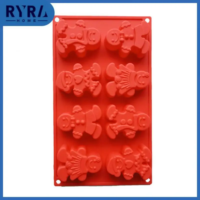 

8 Cavity Diy Chocolate Mold Cake Decorating Tool Snowman Shape Mould Baking Tray Mold Silicone Mold Kitchen Gadgets Random Color