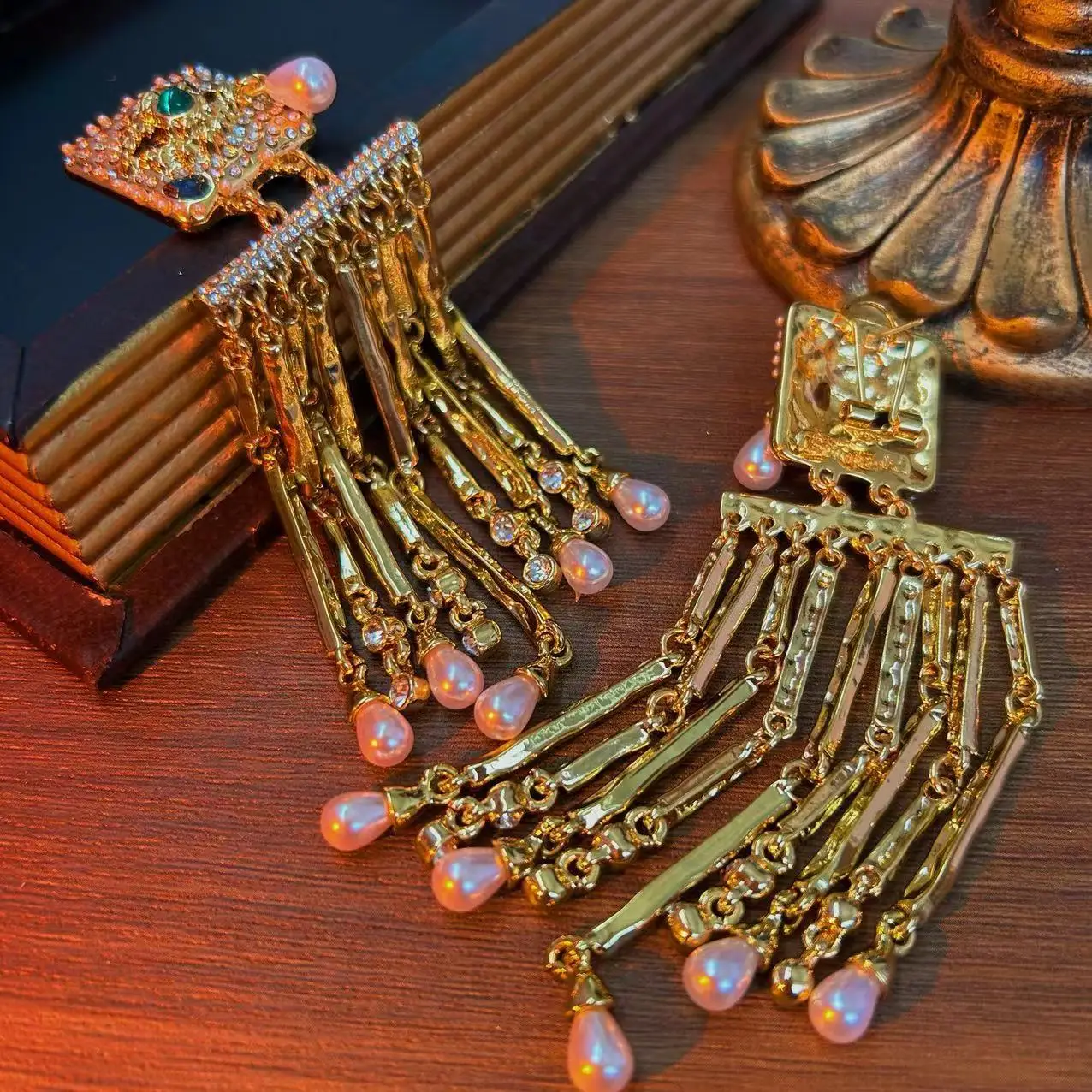 Европейские и американские ретро Роскошные Цветные жемчужные серьги с