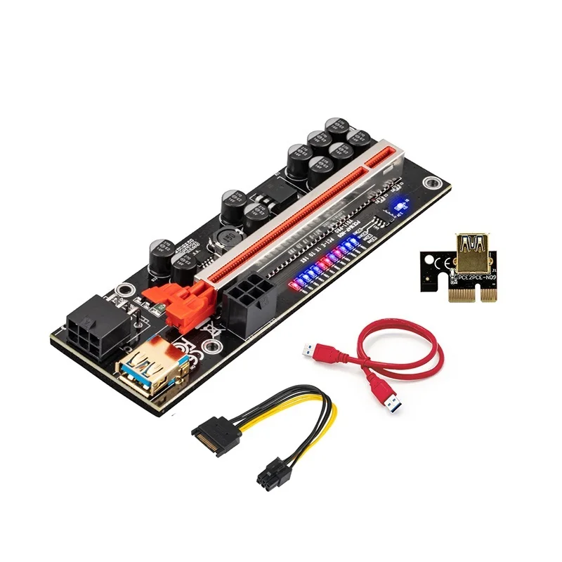 

V011 Pro Pcie Riser 011 Plus Cabo Riser Card Pci Express X16 10 Capacitors USB 3.0 Cable For GPU Graphics Card
