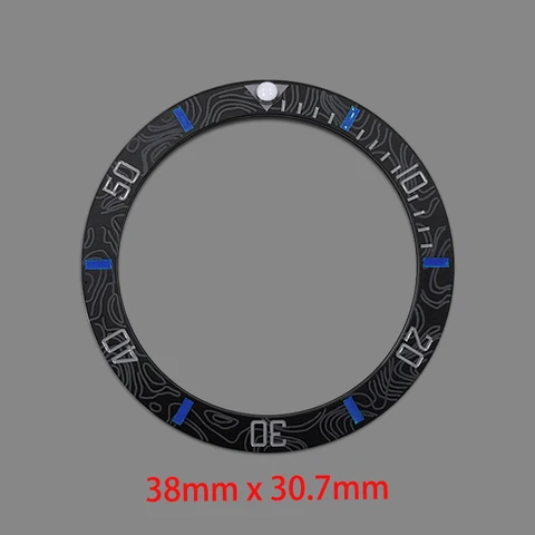 Матовый наклонный керамический безель 38 мм x 30,7 мм подходит для SKX007 SKX009 SUB GMT, корпус NH35 NH36, безель для часов, кольцо, ремонтные детали