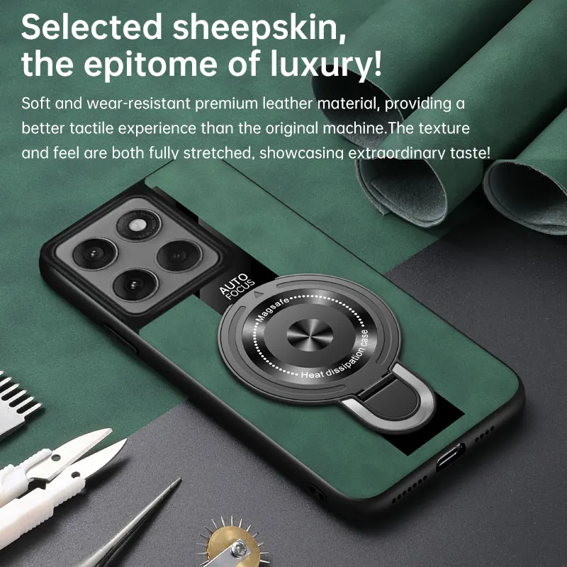 Магнитный кольцевой держатель, чехол для беспроводной зарядки для Motorola Moto G86 Power G100Pro, чехол из овчины с защитой от падения, бампер (art.: 3920d3c8a3634) - 3920d3c8a3634