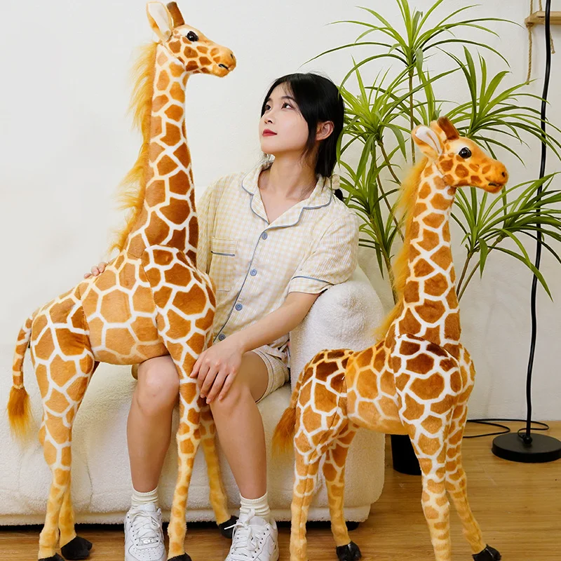 

50-120cm Giant Real Life Giraffe Plush Toys High Quality Stuffed Animals Dolls Soft Kids Children Baby Birthday Gift Room Decor