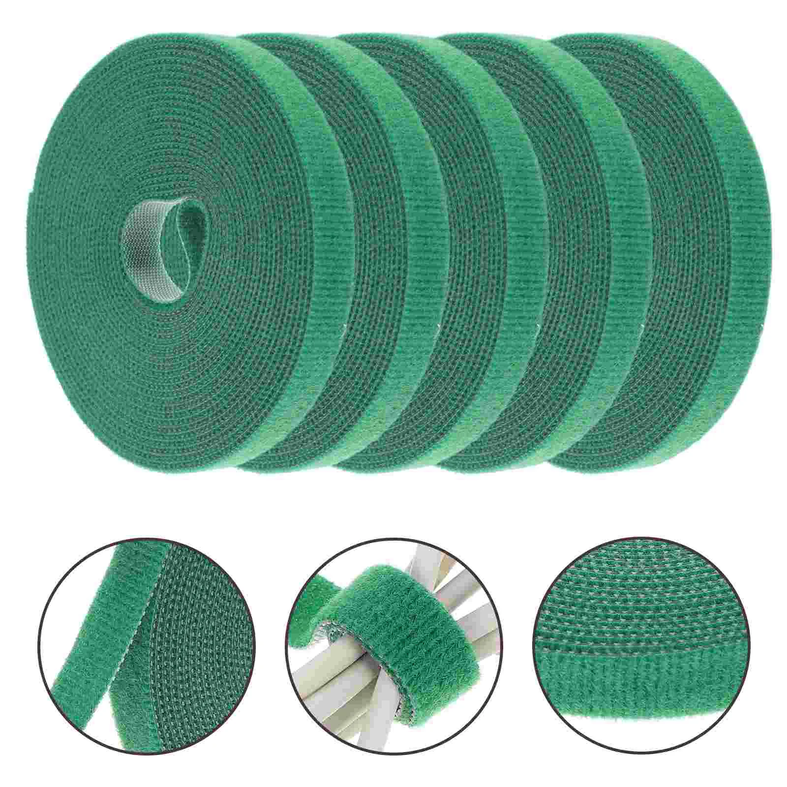

5 Rolls of Adhesive Hook And Loop Tape Fixing Tape Garden Tapes