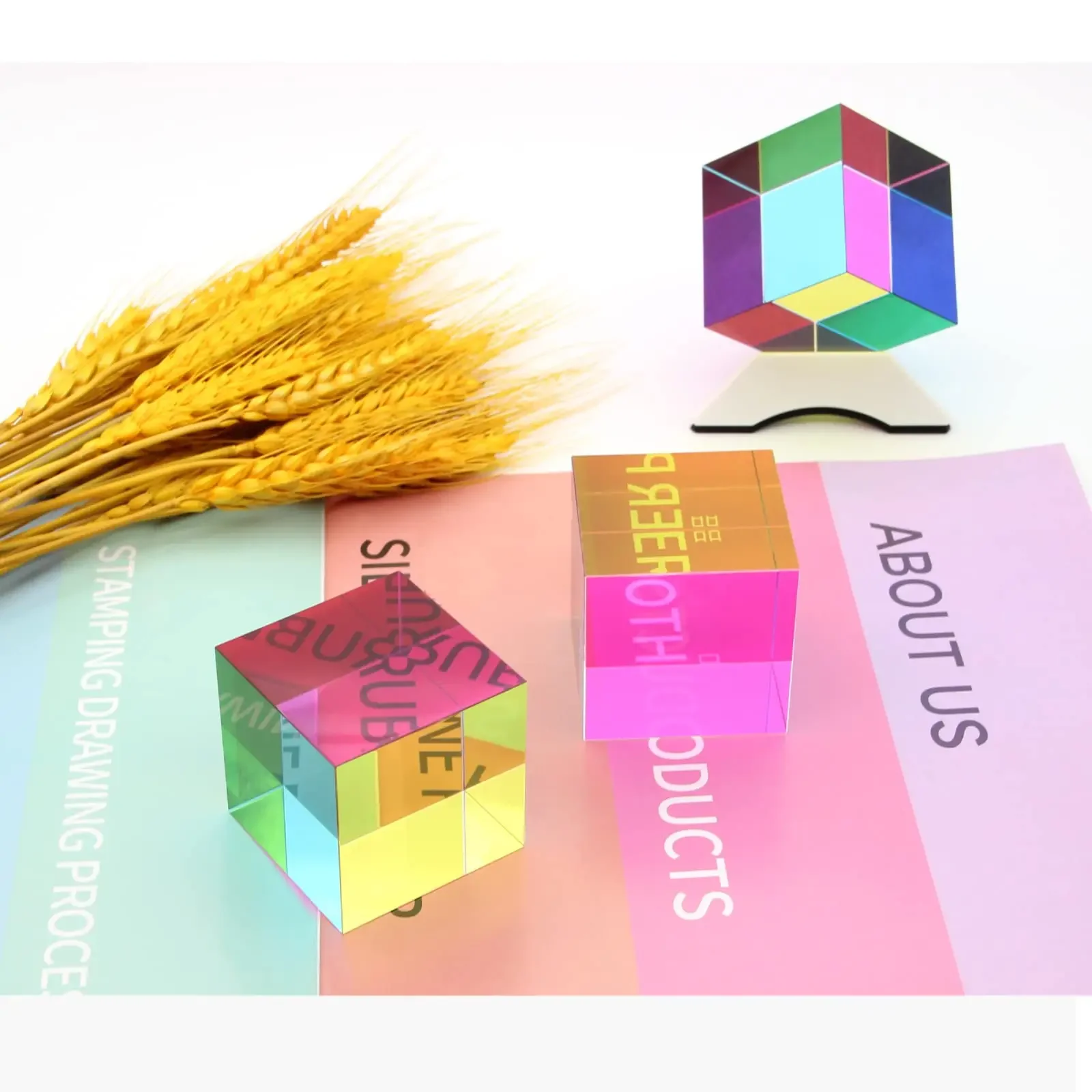 1 шт. Science Magic Prism Cube 30 40 50 60 мм Hexahedral Crystal Cmy 3D Цветной куб-призма для фотографии
