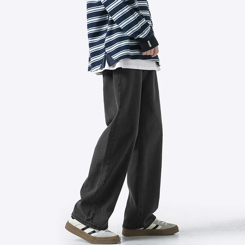 4 Colors Baggy Jeans Men Fashion Casual Straight Jeans Men Streetwear Korean Loose Biker Denim Pants Mens Trousers M-2XL