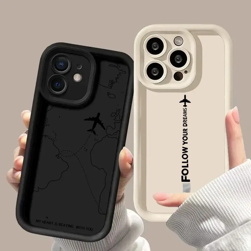 Чехол Travel-nspired Airplane Route Desian для Xiaomi MI 14T 14 Pro 12T 11 Lite 5G NE POCO X3 F3 X5 X4 GT F5 F4 M3 M6