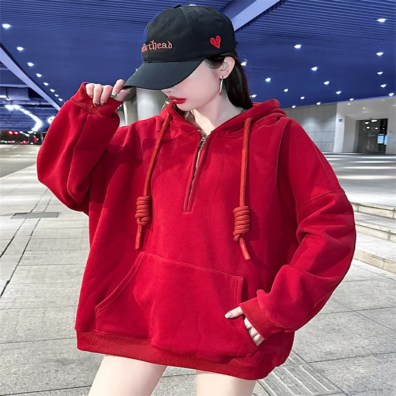 

Женская толстовка с капюшоном и молнией на боку, на осень/зиму