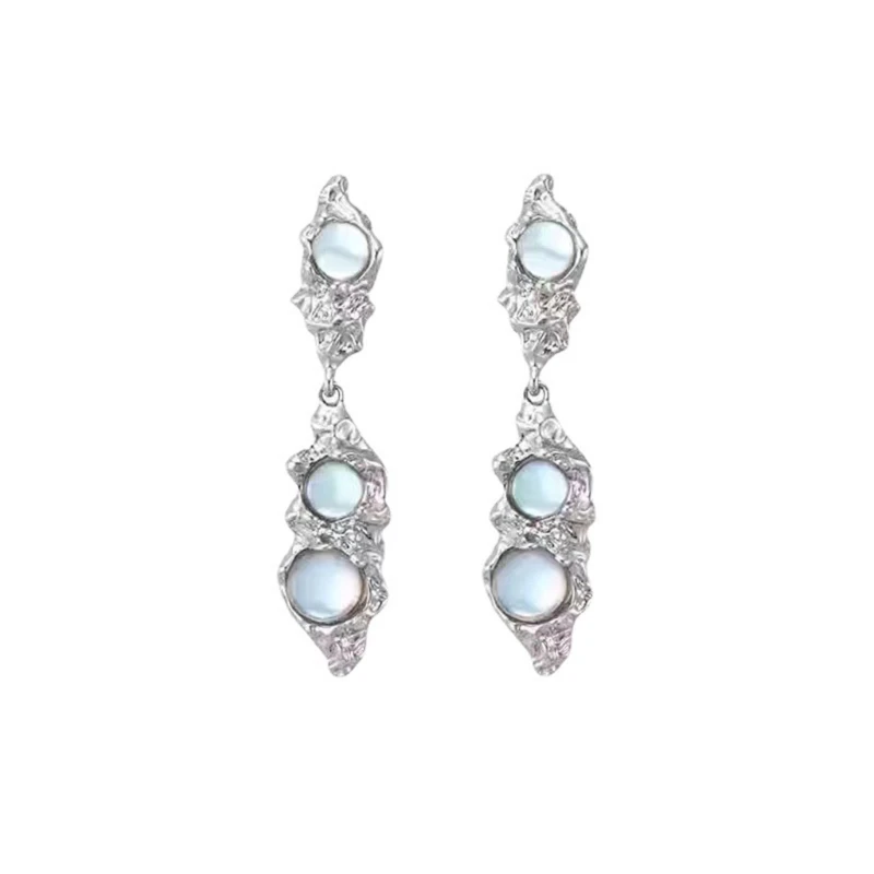 

Moonstone Drop Earrings Party Jewelry Tassel Earrings Alloy Material for Women Dropship