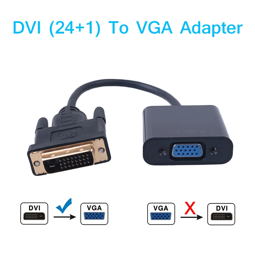 HDTV преобразователь Full HD 1080P DVI-D 24 + 1 to VGA 15 контактов фотомонитор для ПК ноутбука