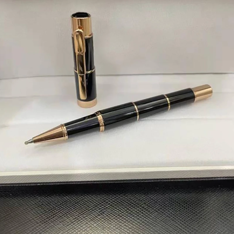 Роскошные металлические черные розовые золотые шариковые ручки MB с бамбуковым