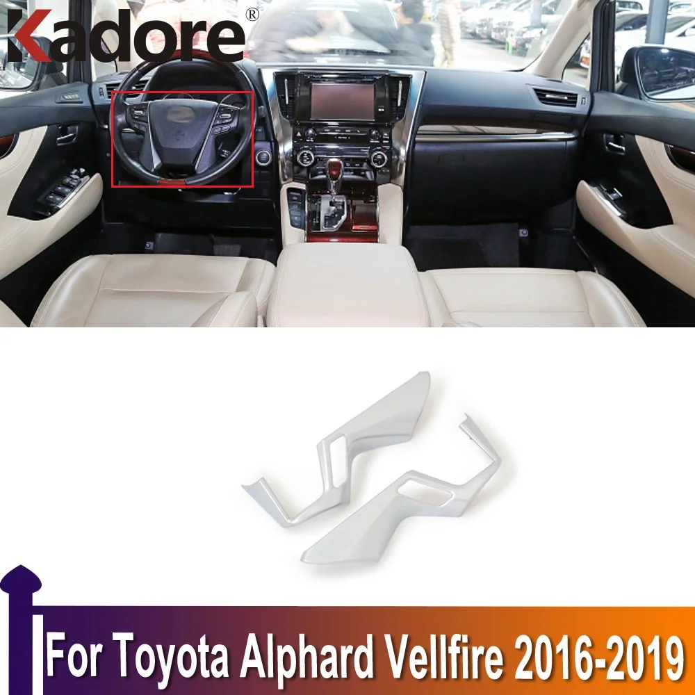 For Toyota Alphard Vellfire 2016 2017 2018 2019 Car Interior Steering Wheel Cover Trim Insert Auto Decorative Protector Matte