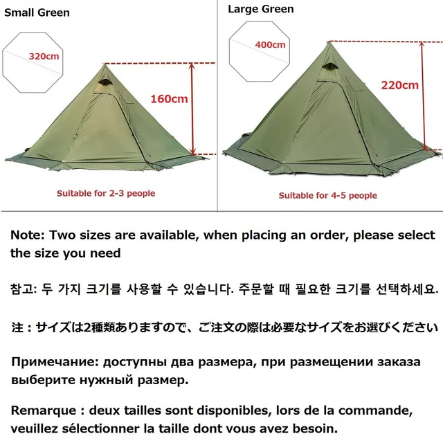 2022 New Pyramid Tent With Snow Skirt Ultralight Outdoor Camping Teepee With A Chimney Hole For Cooking Travel Backpacking Tent 6