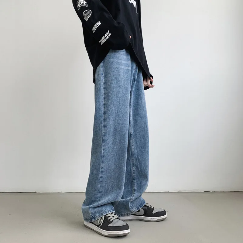 Blue/Black Baggy Jeans Men Fashion Casual Oversized Wide Leg Jeans Mens Streetwear Hip Hop Loose Straight Denim Trousers Men