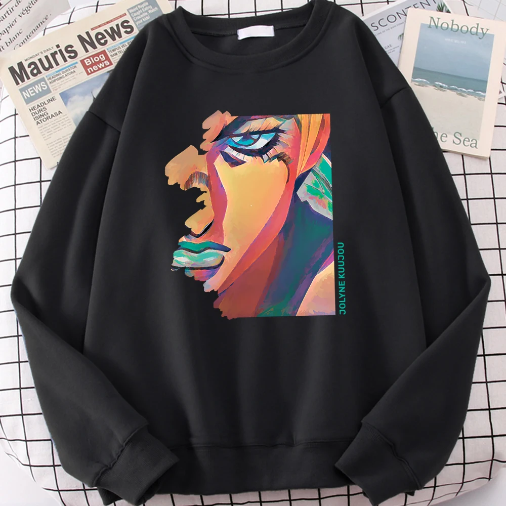 

Женские свитшоты с принтом аниме Jojo'S невероятные приключения, топы большого размера с круглым вырезом в стиле Харадзюку, японская манга, но...