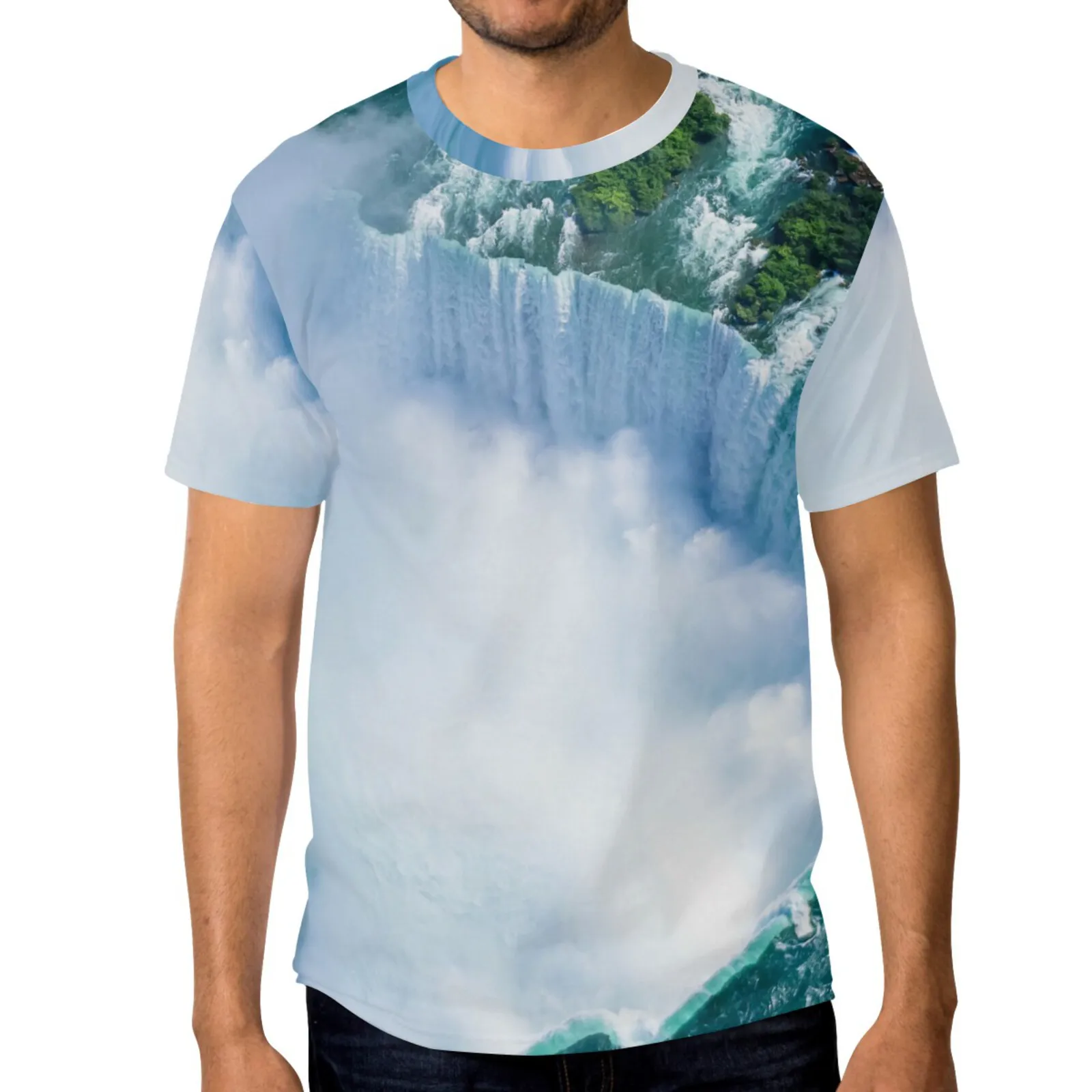 Летняя модная мужская футболка с коротким рукавом для пары 3D пляжная удобная и