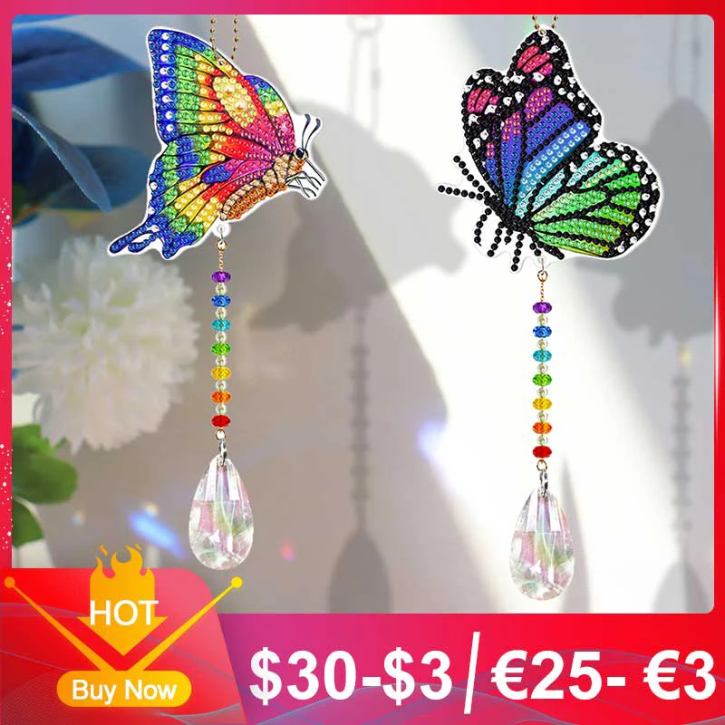 

5D DIY Diamond Painting Sun Crystal Light Catching Wind Chimes Angel Tears Diamond Pendant Hanging Art Mosaic Kit Home Decor