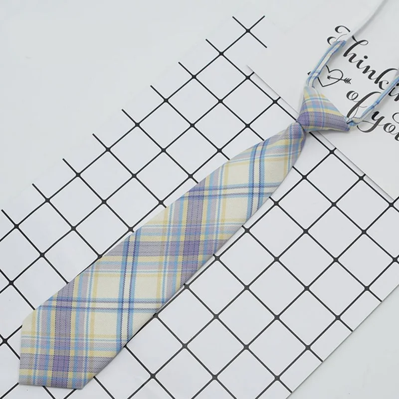 Галстук для рубашки женский галстук в студенческом стиле клетчатая форма JK