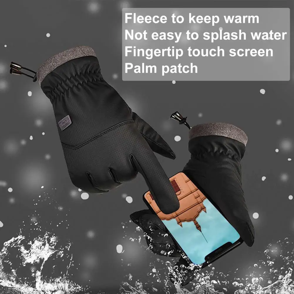 

1 Pair Ski Gloves Fashion Well Sensitive Drawstring Cuffs for Cold Weather Unisex Gloves Unisex Gloves