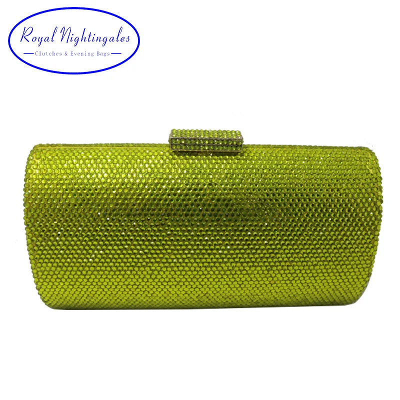 

Royal Nightingales 2023 Women Yellow Crystal Clutches and Evening Bags Crossbody Handbag Wristlets Hard Box Clutch for Gift