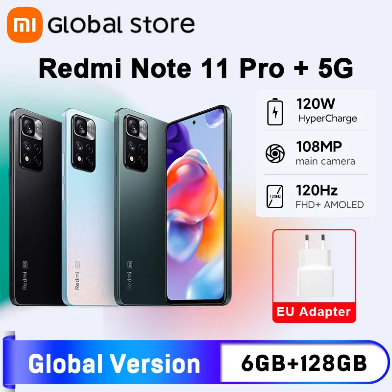 Смартфон Xiaomi Redmi Note 11 Pro восемь ядер экран 128 дюйма 6 ГБ + 920