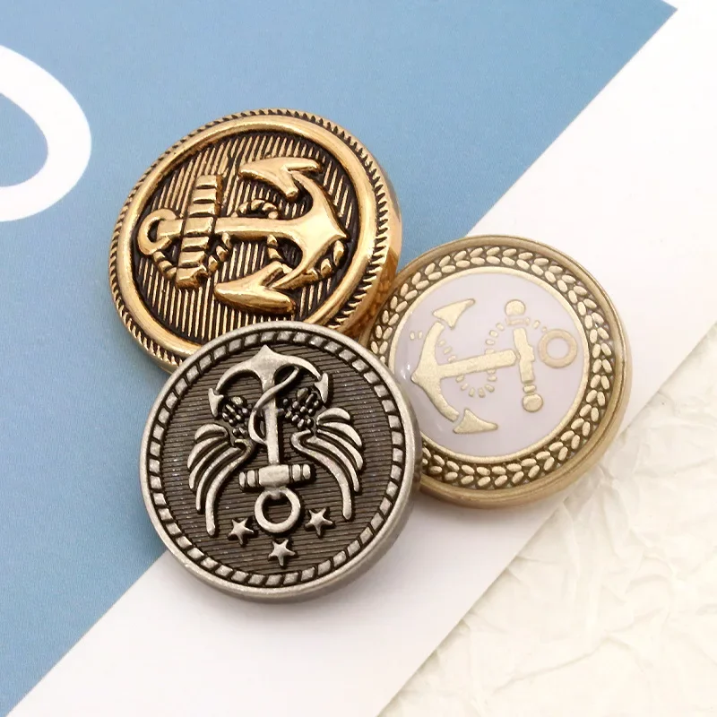 Высококачественные металлические пуговицы для пальто с якорем в винтажном