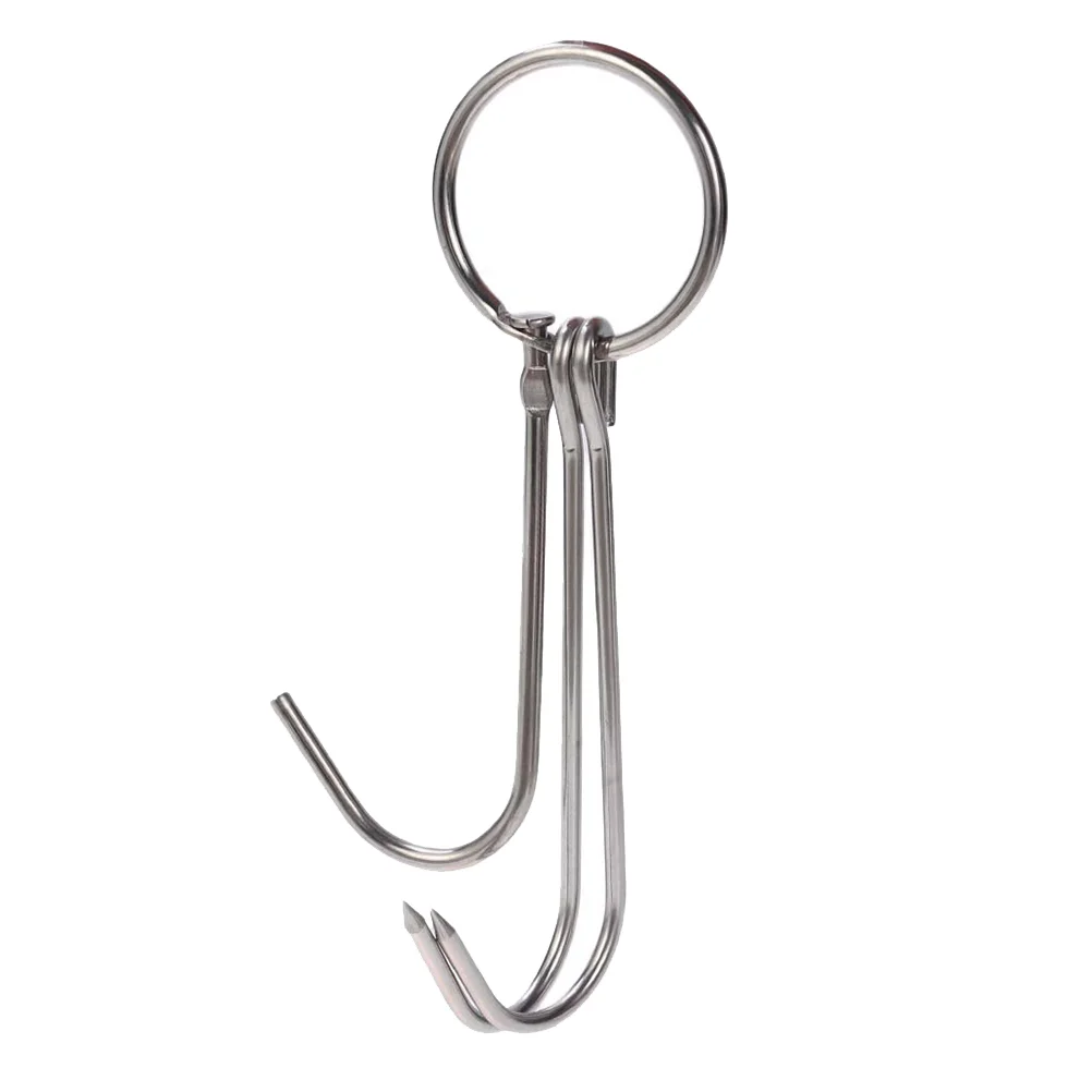 

Stainless Steel Double Meat Hooks, 6PCS Roast Duck Bacon Shop Hook Grill Hanger Cooking Tools Accessories ( 3 5cm Diameter 24