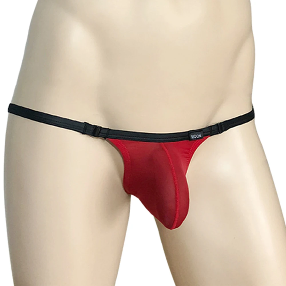 

Sexy Mens Thong Lingerie T-Back Underpants Low-Rise Breathable Briefs Man Underwear Elephant Nose JJ Sleeve Erotic Gay Panties